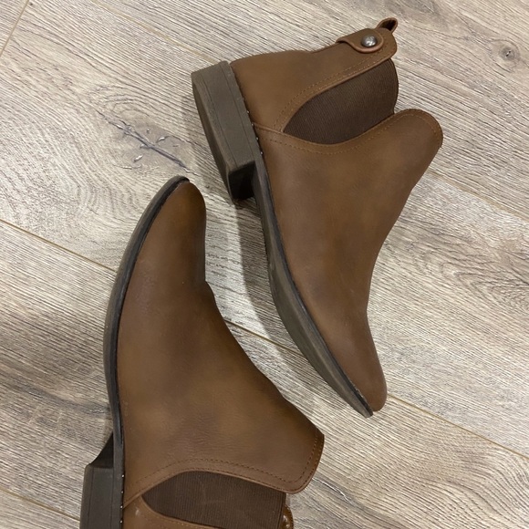 Brown Faux Leather Booties - Picture 2 of 2